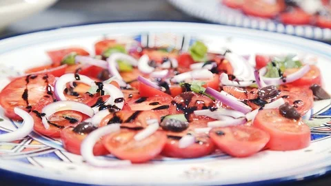 Tomato carpaccio Stock Footage 114229926