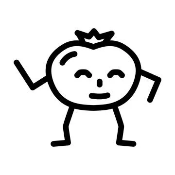 Tomato character line icon vector illustration Stock Illustration