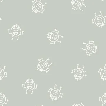 Tomato character line seamless pattern 스톡 일러스트