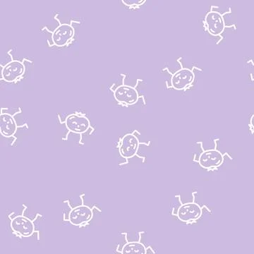 Tomato character line vector seamless pattern Stock Illustration