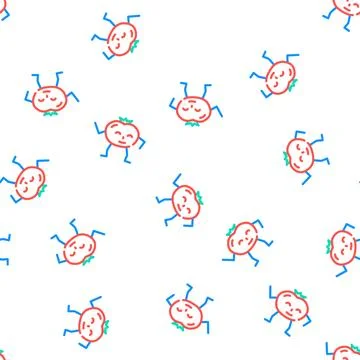 Tomato character vector seamless pattern Stock Illustration