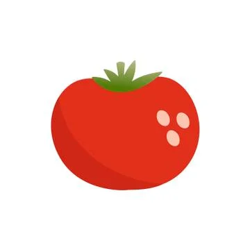 Tomato, cherie on white background. Vector illustration in trendy flat style イラスト素材