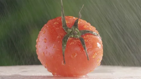 Tomato close-up under running water Stock Footage 146693933