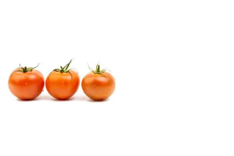 Tomato closeup on white background. Selective focus Stock-Fotos