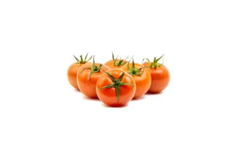 Tomato closeup on white background. Selective focus 库存照片