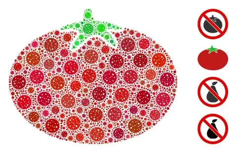 Tomato Collage of CoronaVirus Elements Stock Illustration