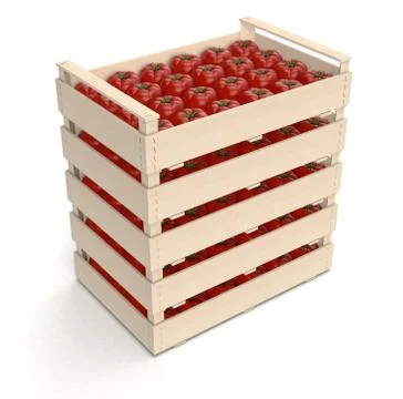 Tomato in crates Stock Illustration