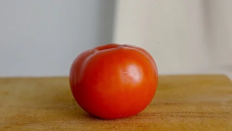 Tomato cut Stock Footage