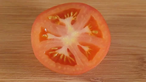 Tomato cut in half Stock Footage 68592192