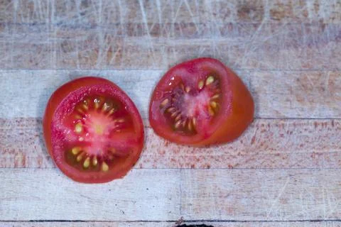 Tomato cut isolated Foto stock