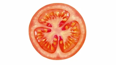 Tomato cut, middle close-up, rotating 库存影片 166106150