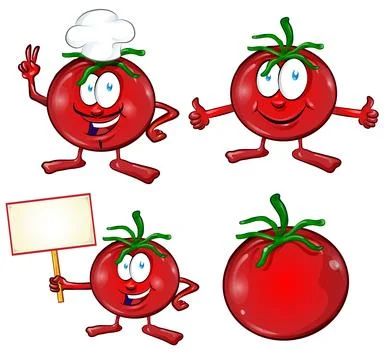 Tomato. Cute vegetable character set isolated on white Stock-Illustration