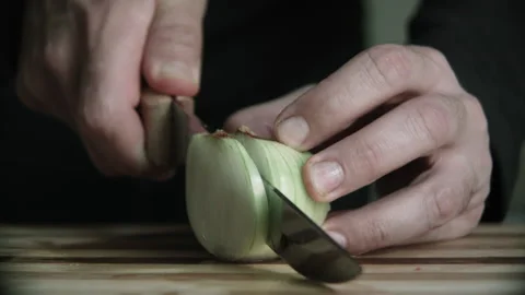 Tomato cutting on a cutting board Stock Footage 132217356