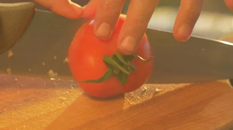 Tomato Cutting  Stock Footage 62455081