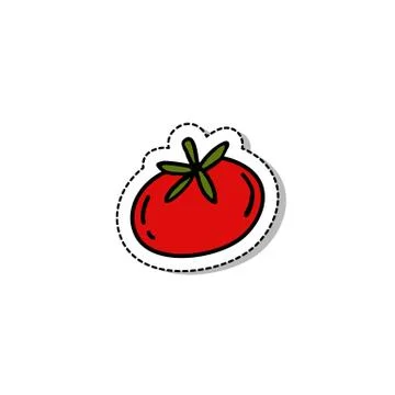 Tomato doodle icon, vector sticker illustration Stock Illustration
