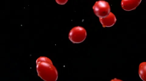 Tomato falling, Slow Motion Stock Footage 9292452
