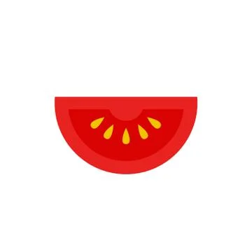 Tomato flat icon, vector color cute illustration Stock Illustration