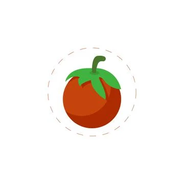 Tomato flat icon on white background Stock Illustration