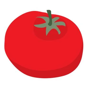 Tomato flat, isolated object on a white background, vector illustration, Stock Illustration