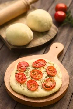Tomato flatbread Stock Photos