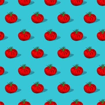 Tomato hand drawing pattern seamless. vegetable sketch background. Vector tex Illustrazione stock