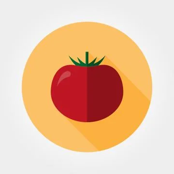 Tomato icon. Flat Stock Illustration