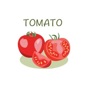 Tomato icon in flat style Isolated object. Stock Illustration