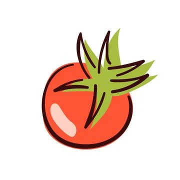 Tomato icon in flat style. Simple design for store and menu. Vector illustration Stock Illustration