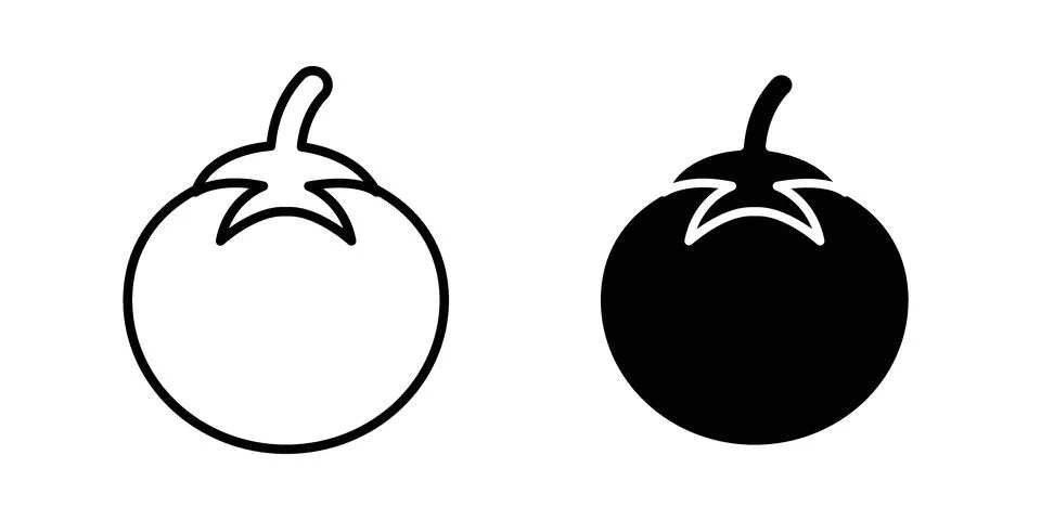 Tomato icon Illustration set. Vector Eps10 for apps Stock Illustration