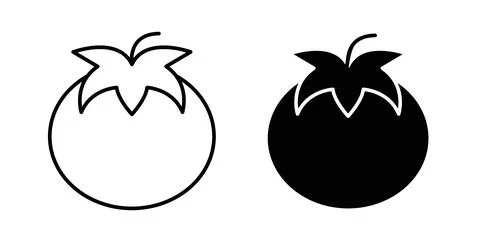 Tomato icon symbol. Vector illustration pack in black color. Stock Illustration