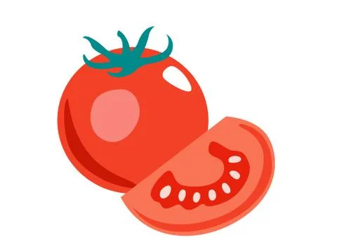 Tomato. Icon Vector flat illustration Stock Illustration