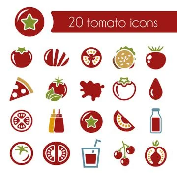 Tomato icons Stock Illustration