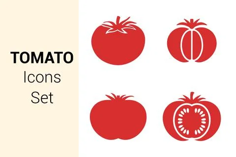 Tomato Icons Set. Stock Illustration