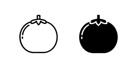 Tomato icons, versatile for representing fresh produce, cooking ingredients.. Stock Illustration