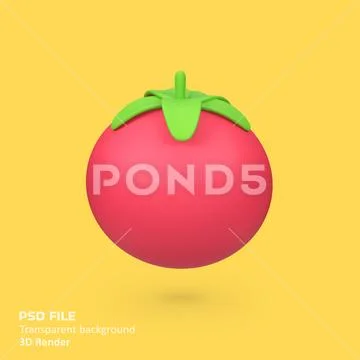 Tomato isolated 3d render icon illustration PSD Template