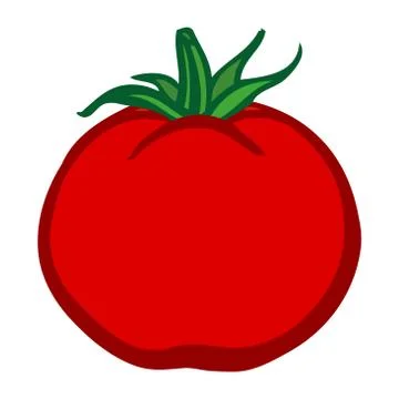 Tomato. Isolated object. White background. Flat vector image. Illustrazione stock