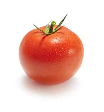 Tomato isolated on white background with shadow. Stock Photos