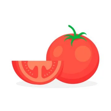 Tomato isolated on white background. Vector illustration. Stock Illustration