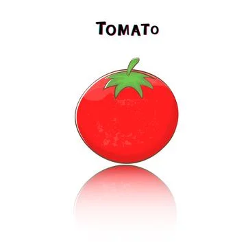 Tomato isolated on white background. Vector illustration. Stock Illustration