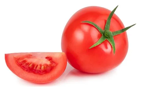 Tomato isolated on white. With clipping path Stock Photos