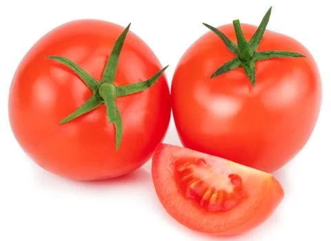 Tomato isolated on white. With clipping path Stock Photos
