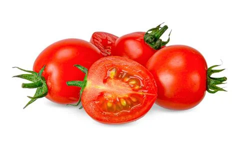 Tomato isolated on white clipping path Stock Photos