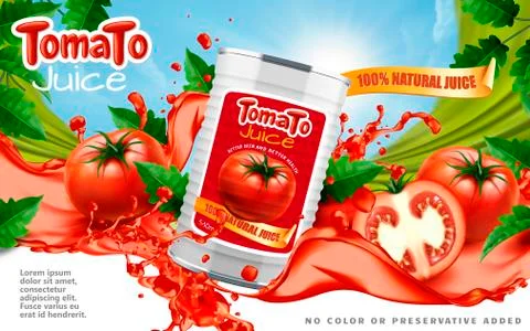 Tomato juice ads Illustrazione stock