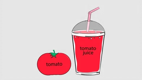 Tomato juice. Animation on a empty background. Stock Footage 156334440