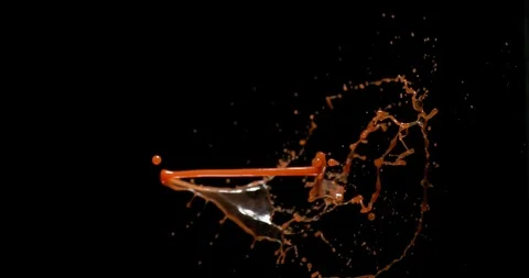 Tomato Juice Exploding and Splashing on Black Background, Slow Motion 4K Stock Footage 120041037