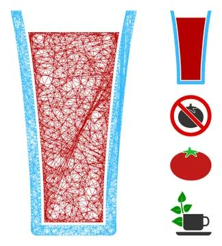 Tomato Juice Glass Web Vector Mesh Illustration Illustrazione stock