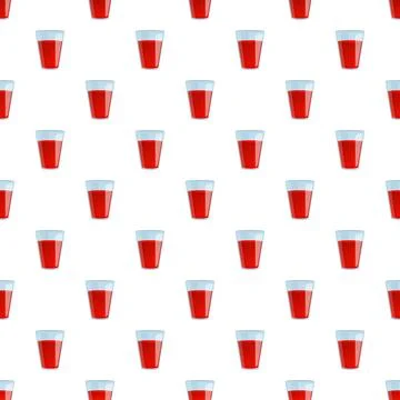 Tomato juice glasses pattern repeating background design Stock Illustration