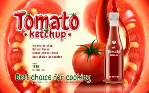 Tomato ketchup ad Illustrazione stock