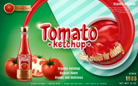 Tomato ketchup ad 스톡 일러스트
