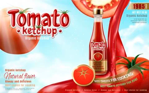 Tomato ketchup ad Stock-Illustration